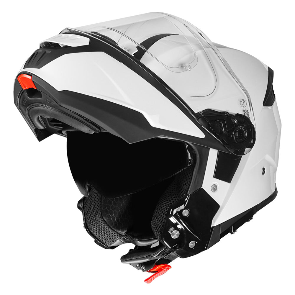 SMK Gullwing Solid White Modular Helmet With Pinlock Sun Visor