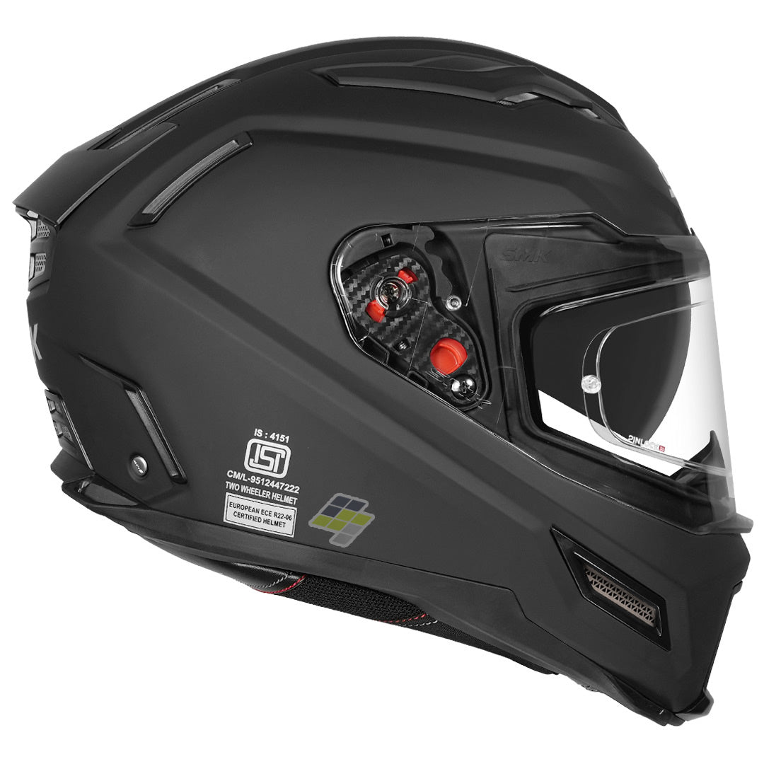 SMK Agnar Solid Matt Black Helmet With Sun Visor – PowerSports