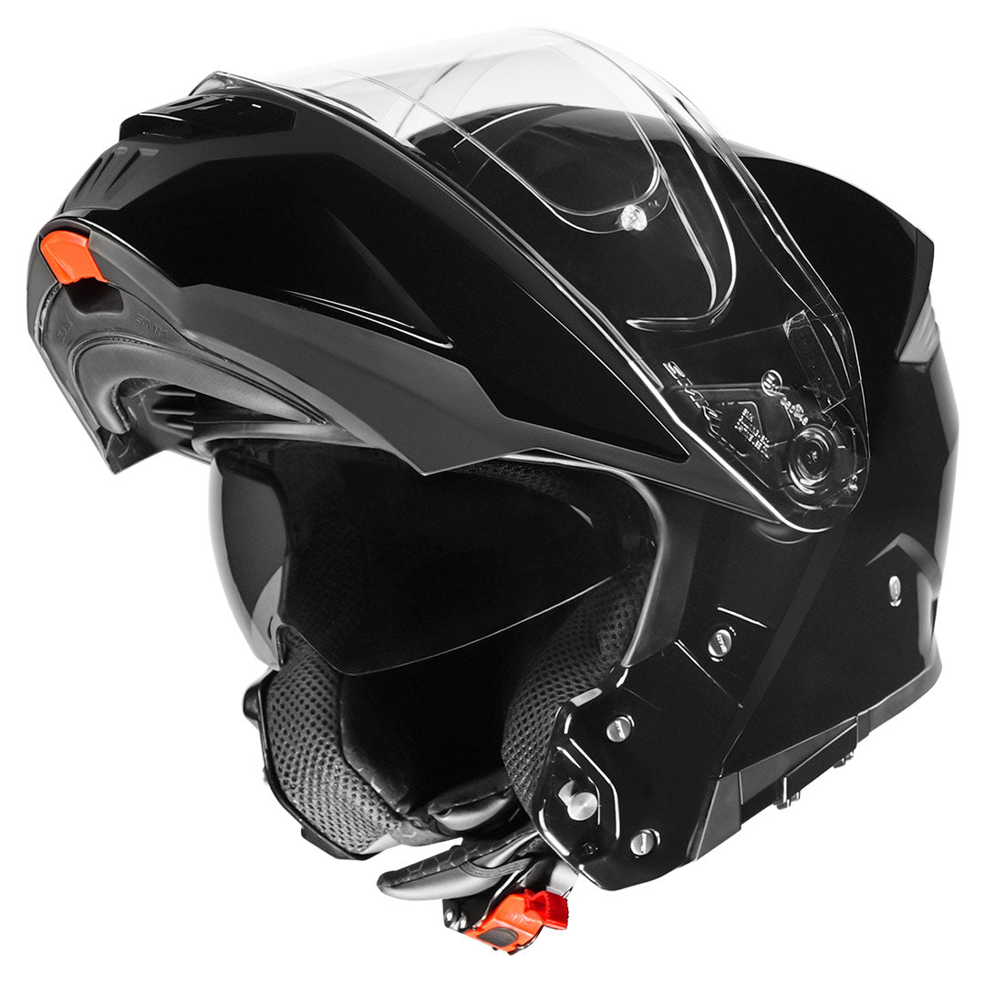 SMK Gullwing Solid Black Modular Helmet - Main Image