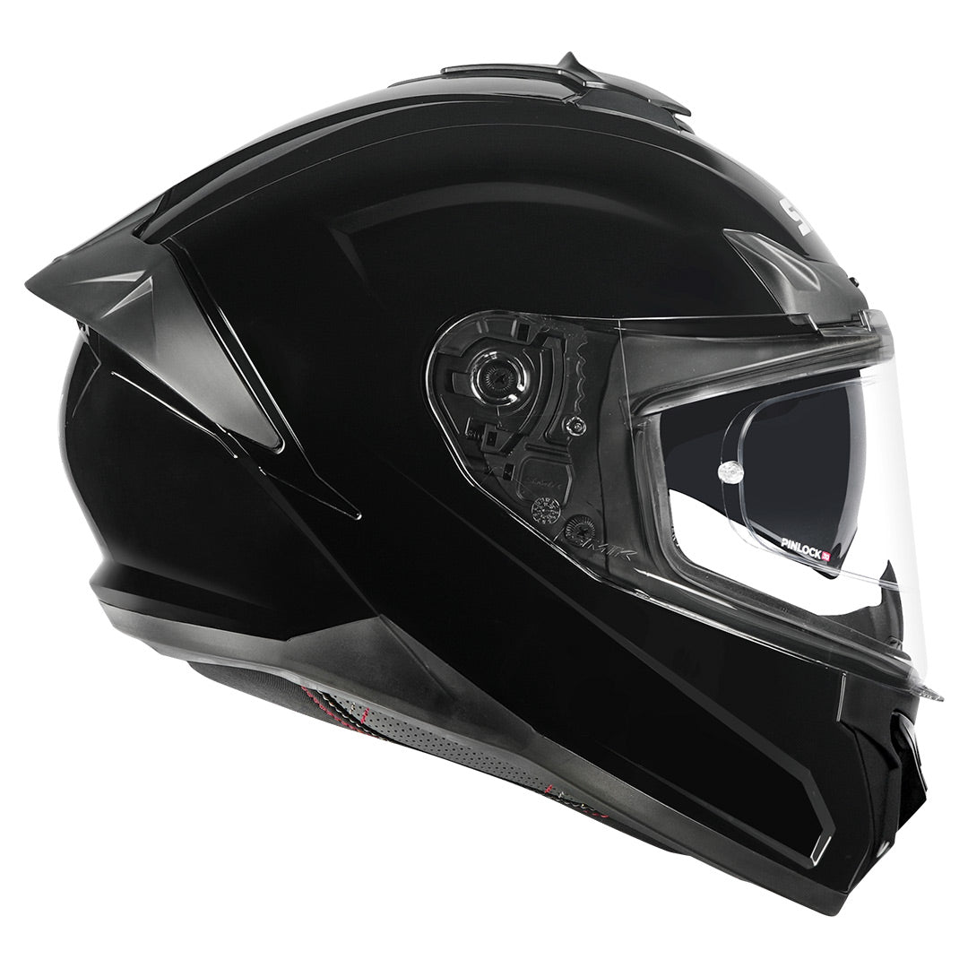 SMK Typhoon Solid Gloss Black Helmet Helmet with Pinlock D
