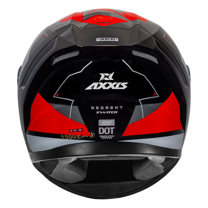 Axxis Segment Switch Helmet red back