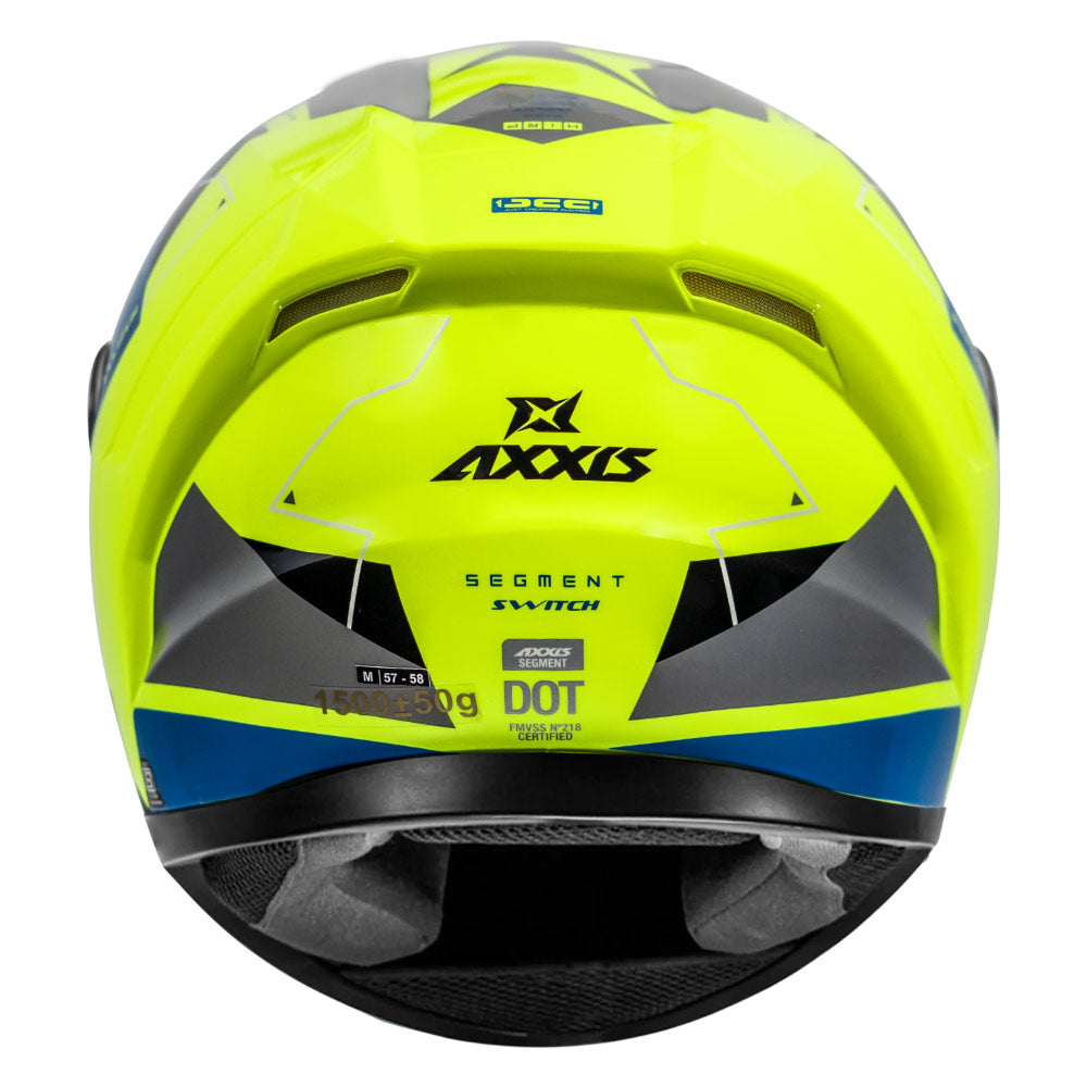 Axxis Segment Switch Helmet fluorescent yellow back