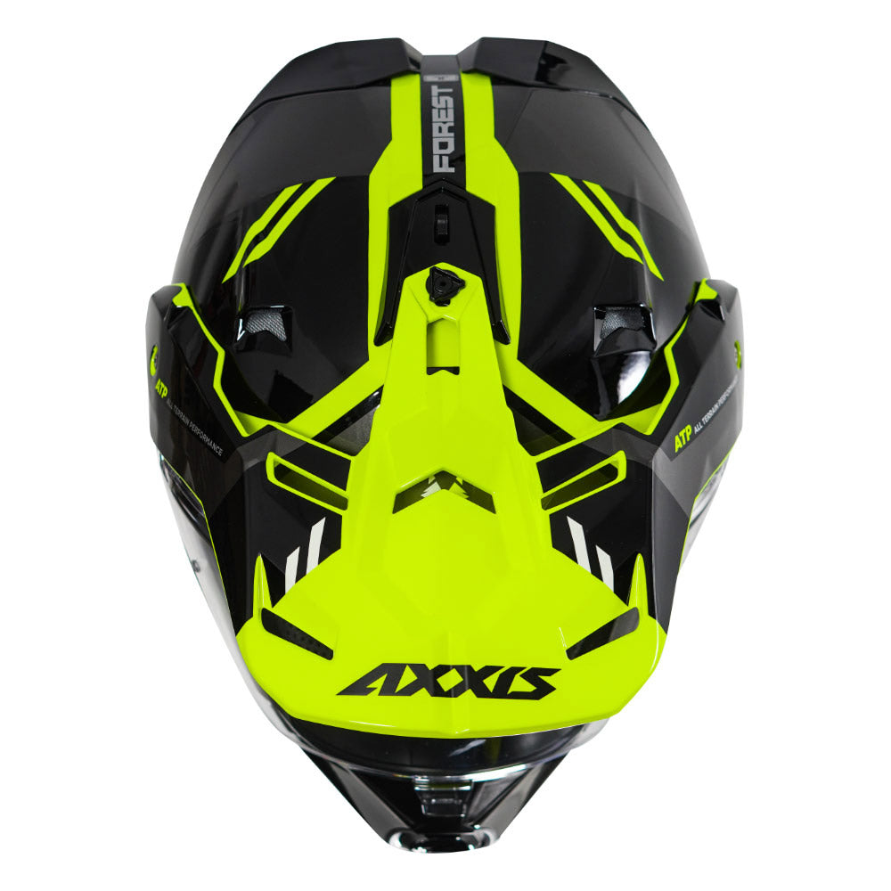 Axxis Wolf DS Forest Dual sport Helmet fluorescent yellow top