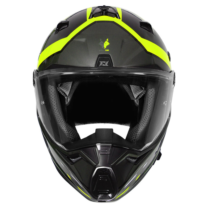 Axxis Wolf DS Forest Dual sport Helmet fluorescent yellow front