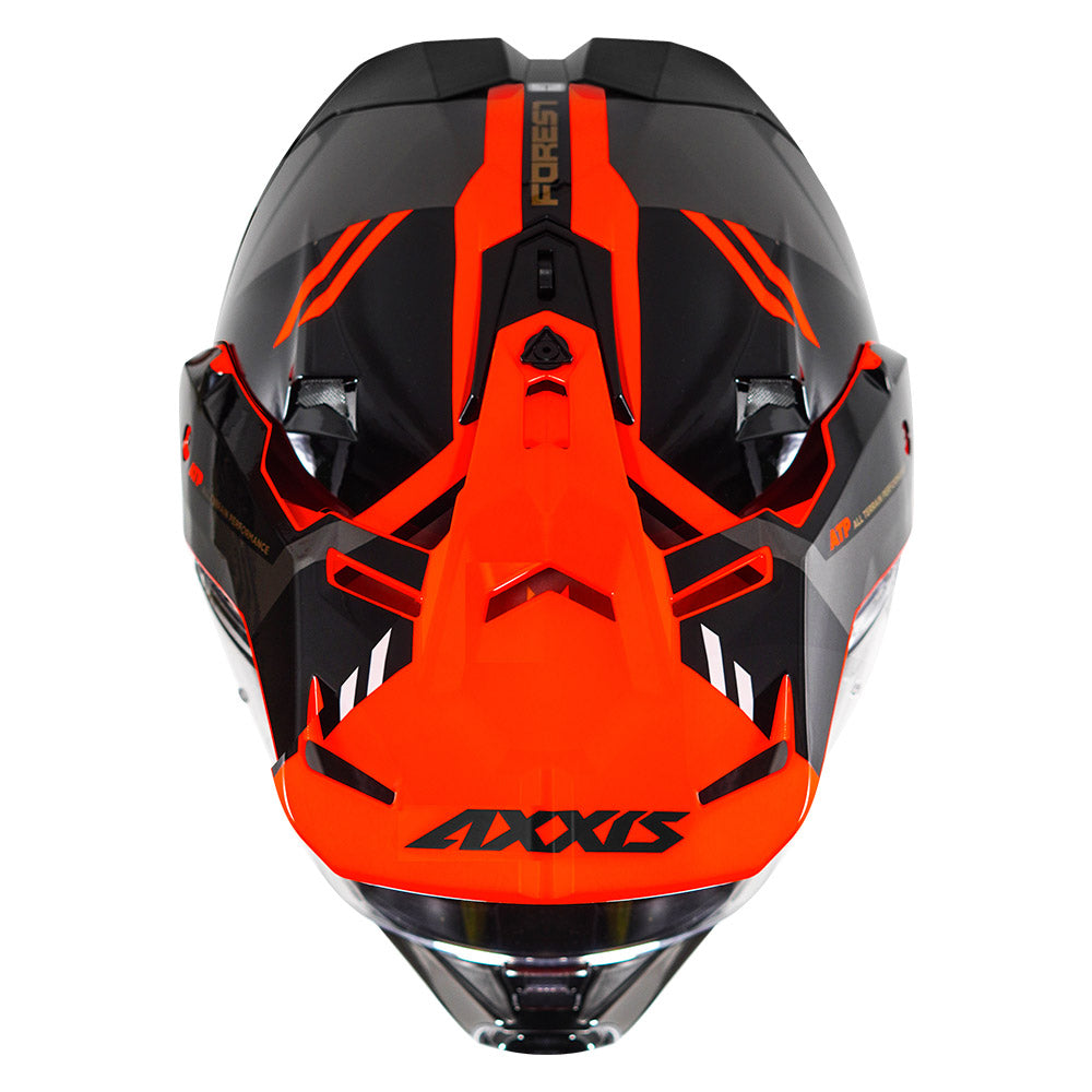 Axxis Wolf DS Forest Dual sport Helmet red top