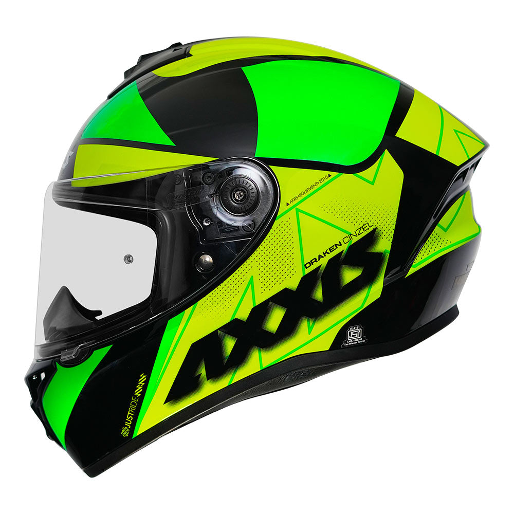 Axxis Draken S Cinzel Helmet fluorescent yellow side