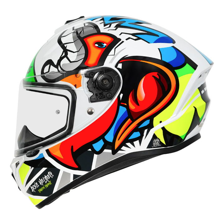 Axxis Draken S Parrot Helmet white side