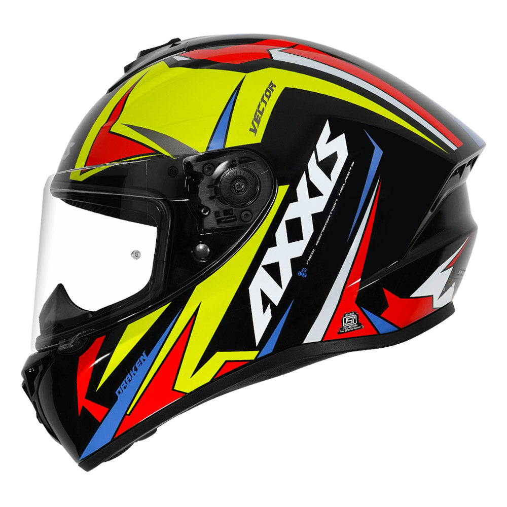 Axxis Draken S Vector Helmet fluorescent yellow side