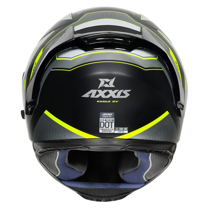 Axxis Eagle Balance helmet matt fluorescent yellow back