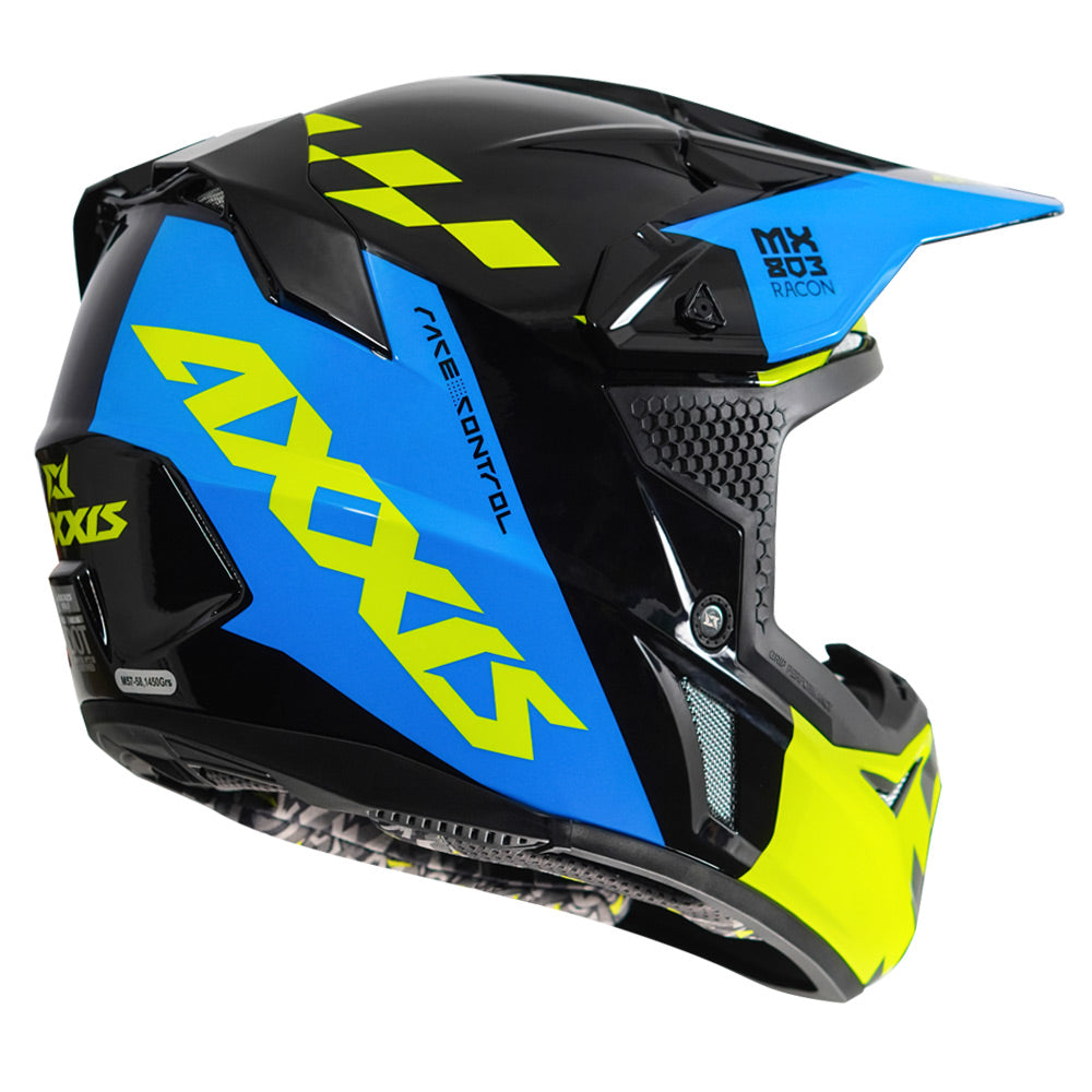 Axxis Wolf Racon Motocross Helmet white back