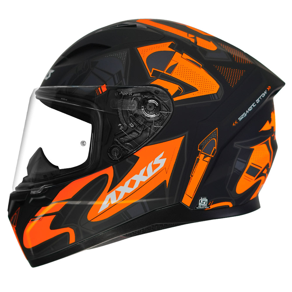 Axxis Segment Arrows Helmet orange side