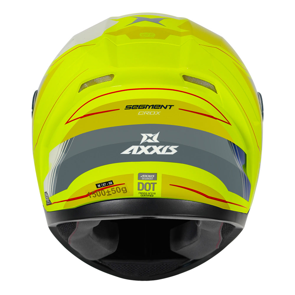 Axxis Segment Crox Helmet fluorescent yellow back