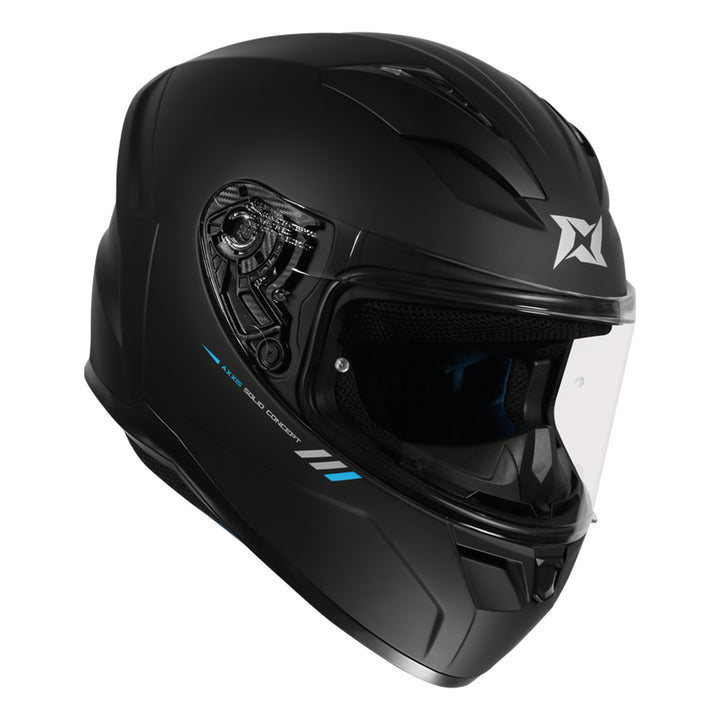 Axxis Segment Solid Matt Black Helmet front angled view