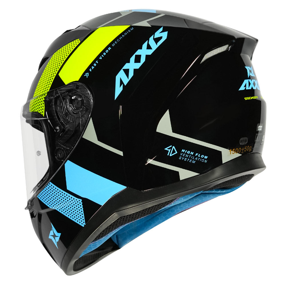 Axxis Segment Squame Helmet blue back side