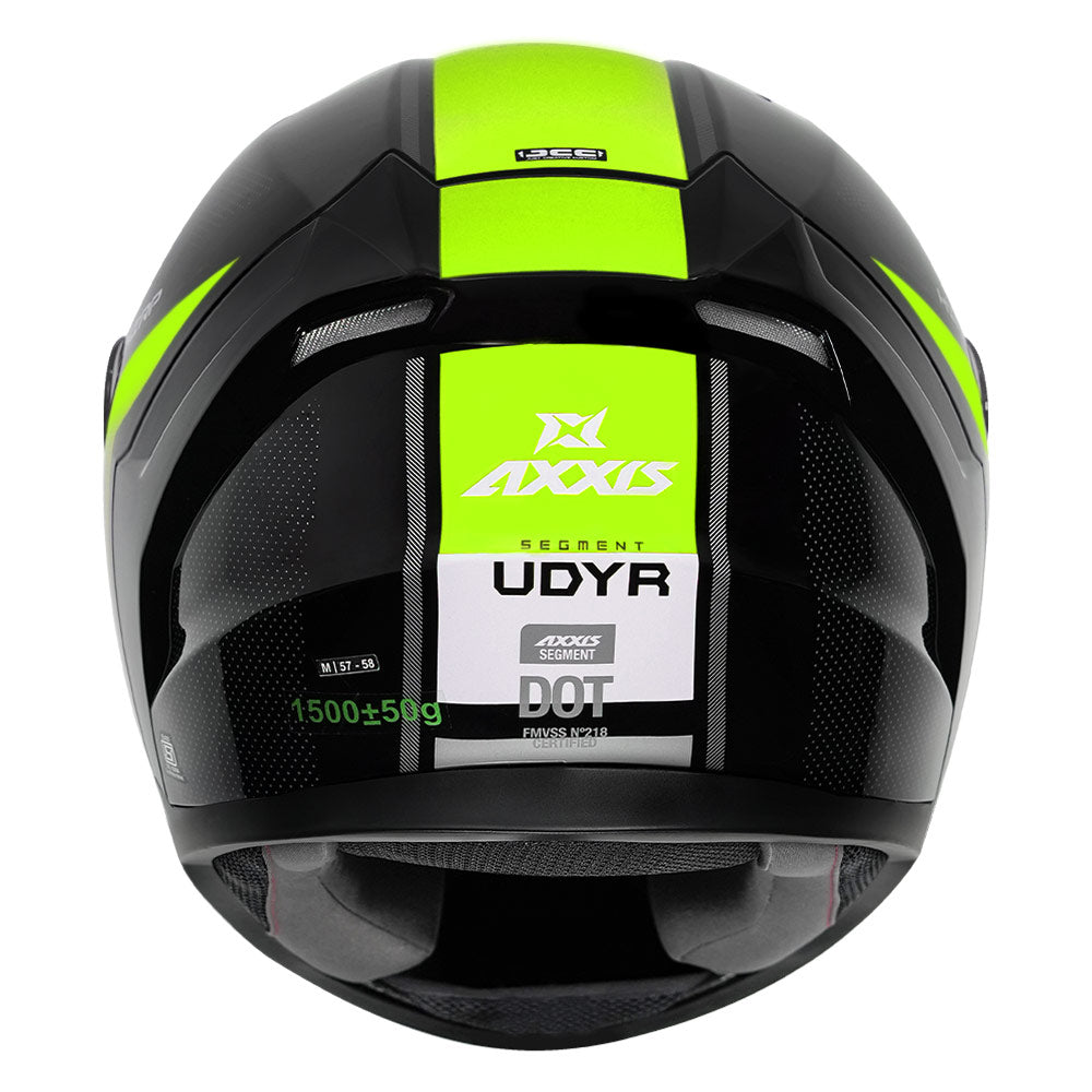 Axxis Segment Udyr Helmet fluorescent yellow back