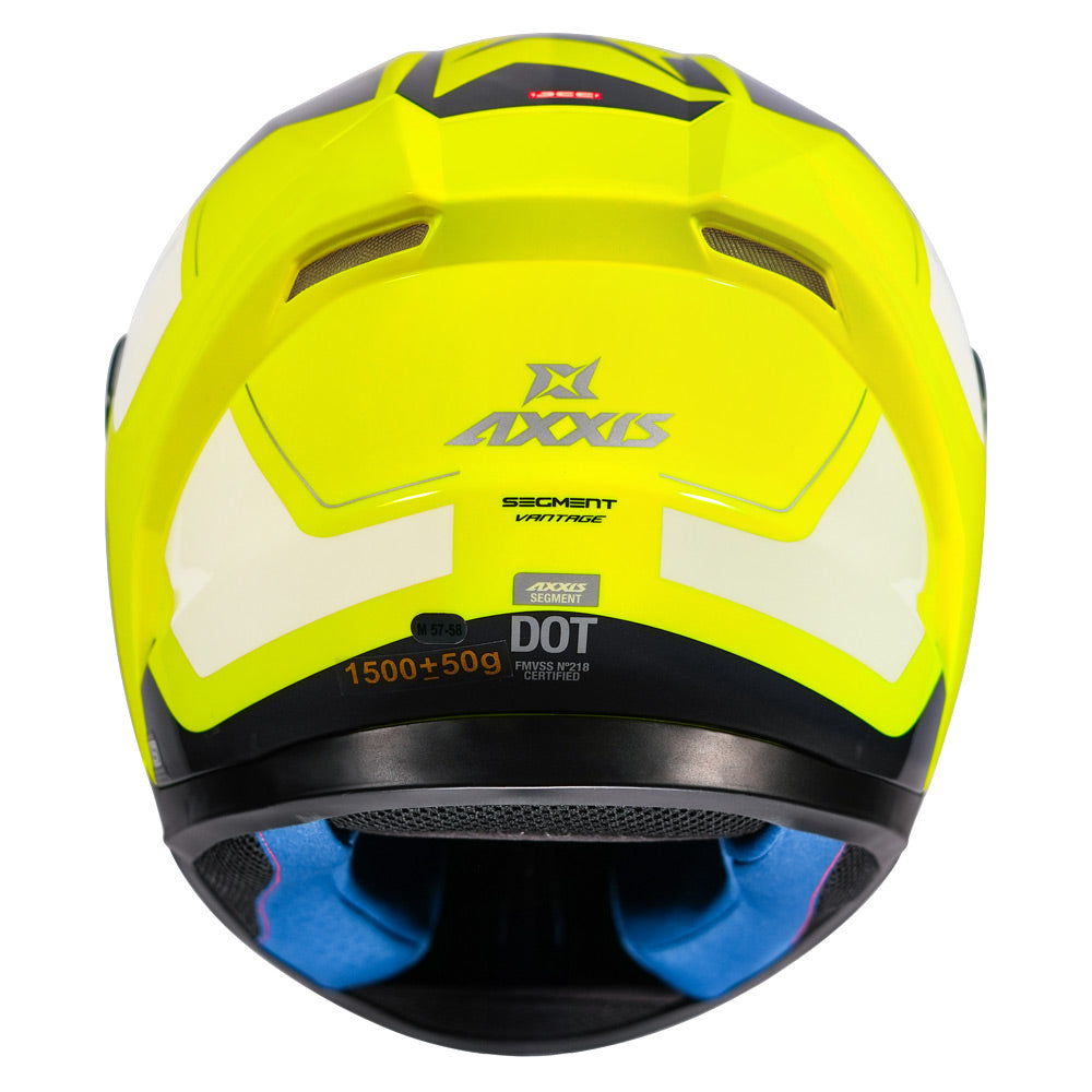 Axxis Segment Vantage Helmet fluorescent yellow back