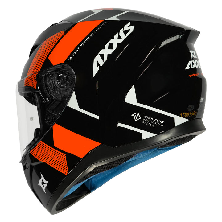 Axxis Segment Squame Helmet orange back side