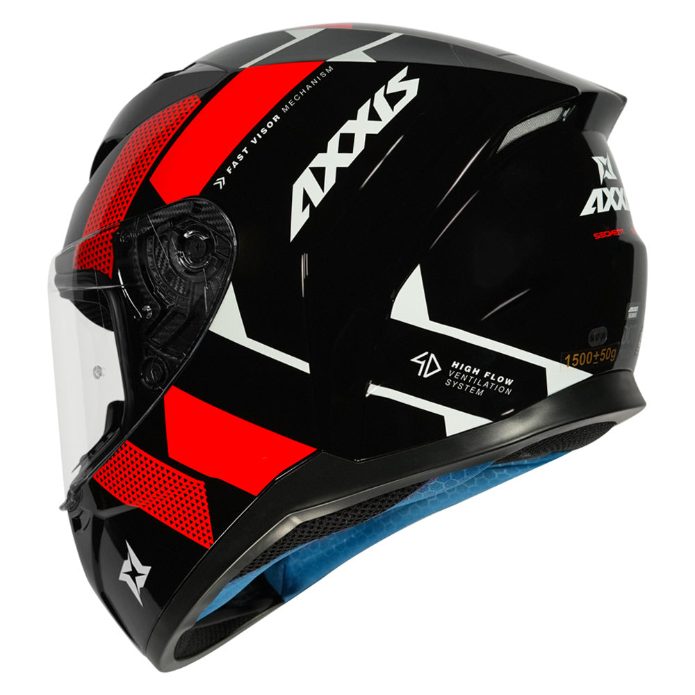 Axxis Segment Squame Helmet red back side