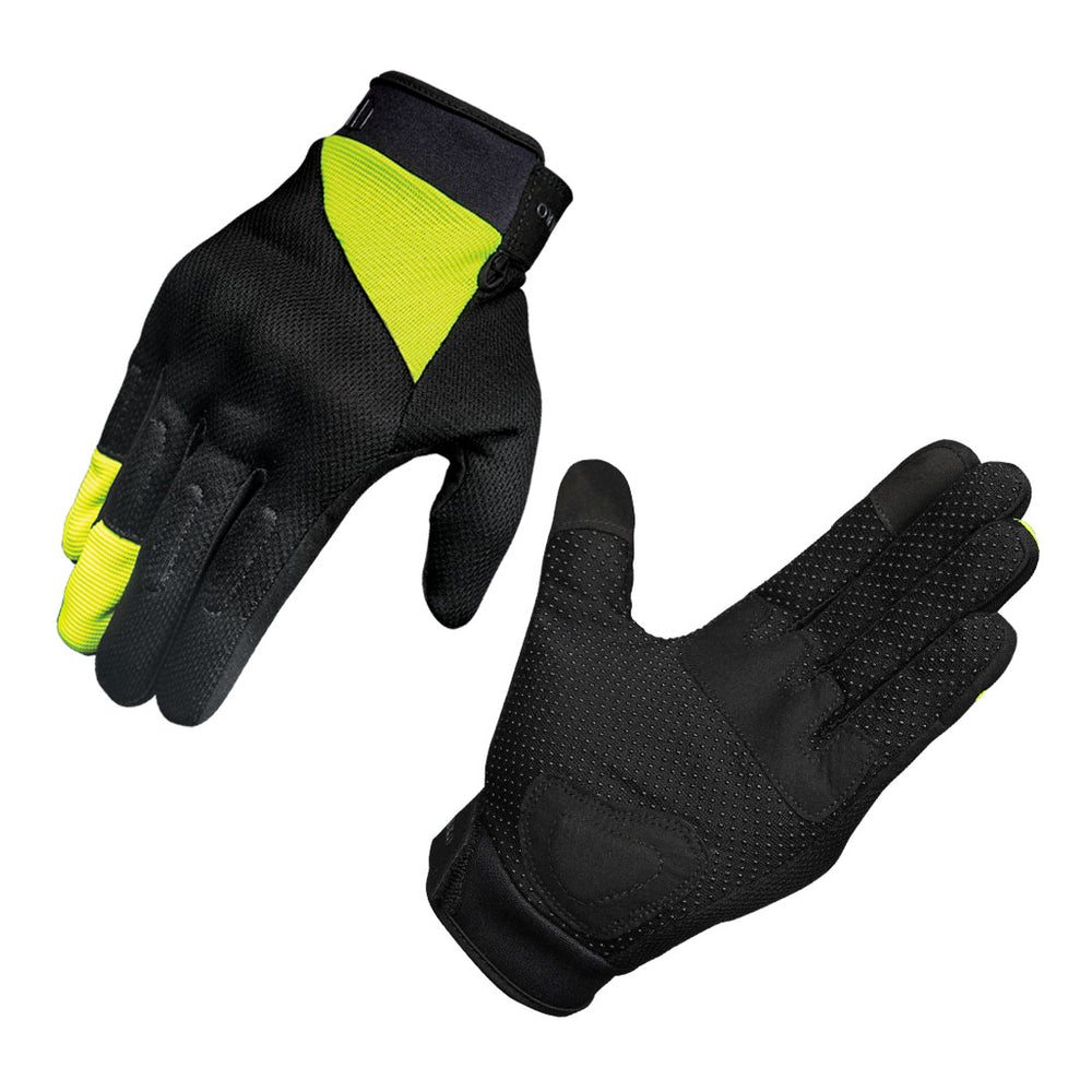 Glovaro G1 Riding Gloves fluorescent yellow front and back