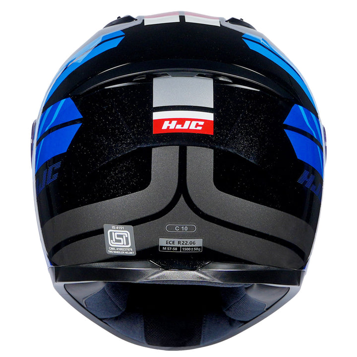 HJC C10 Hiper Helmet blue red back