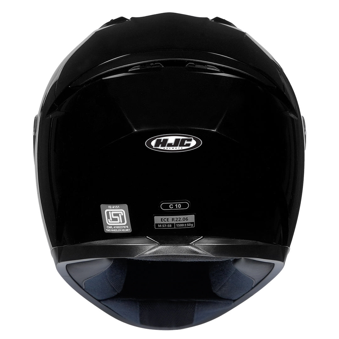 HJC C10 Solid Black Helmet back