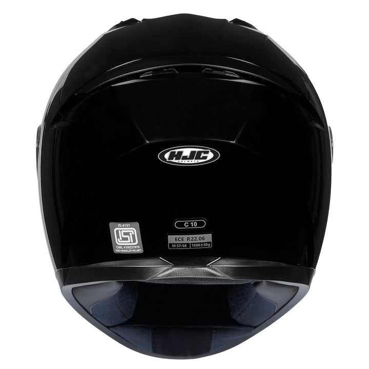 HJC C10 Solid Black Helmet back