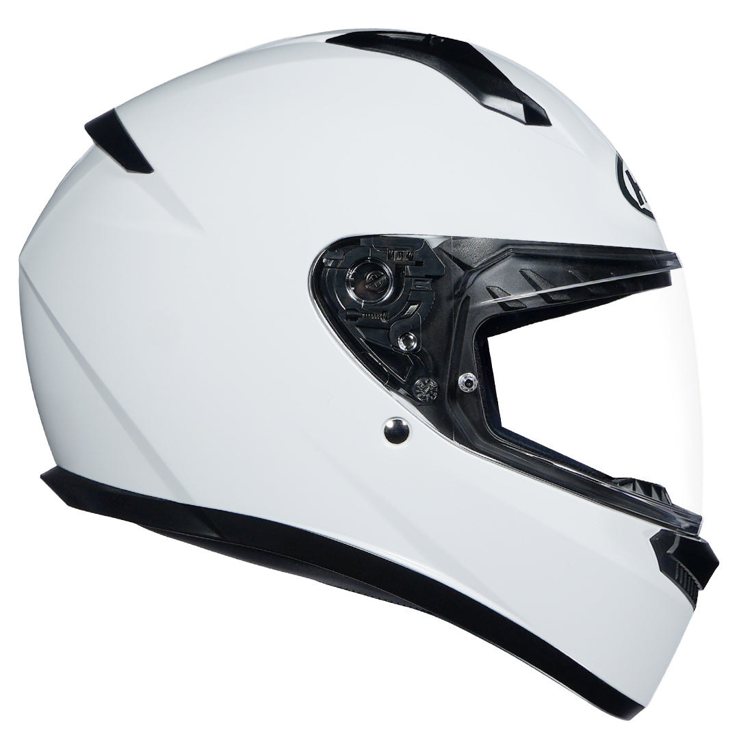 HJC C10 Solid White Helmet side