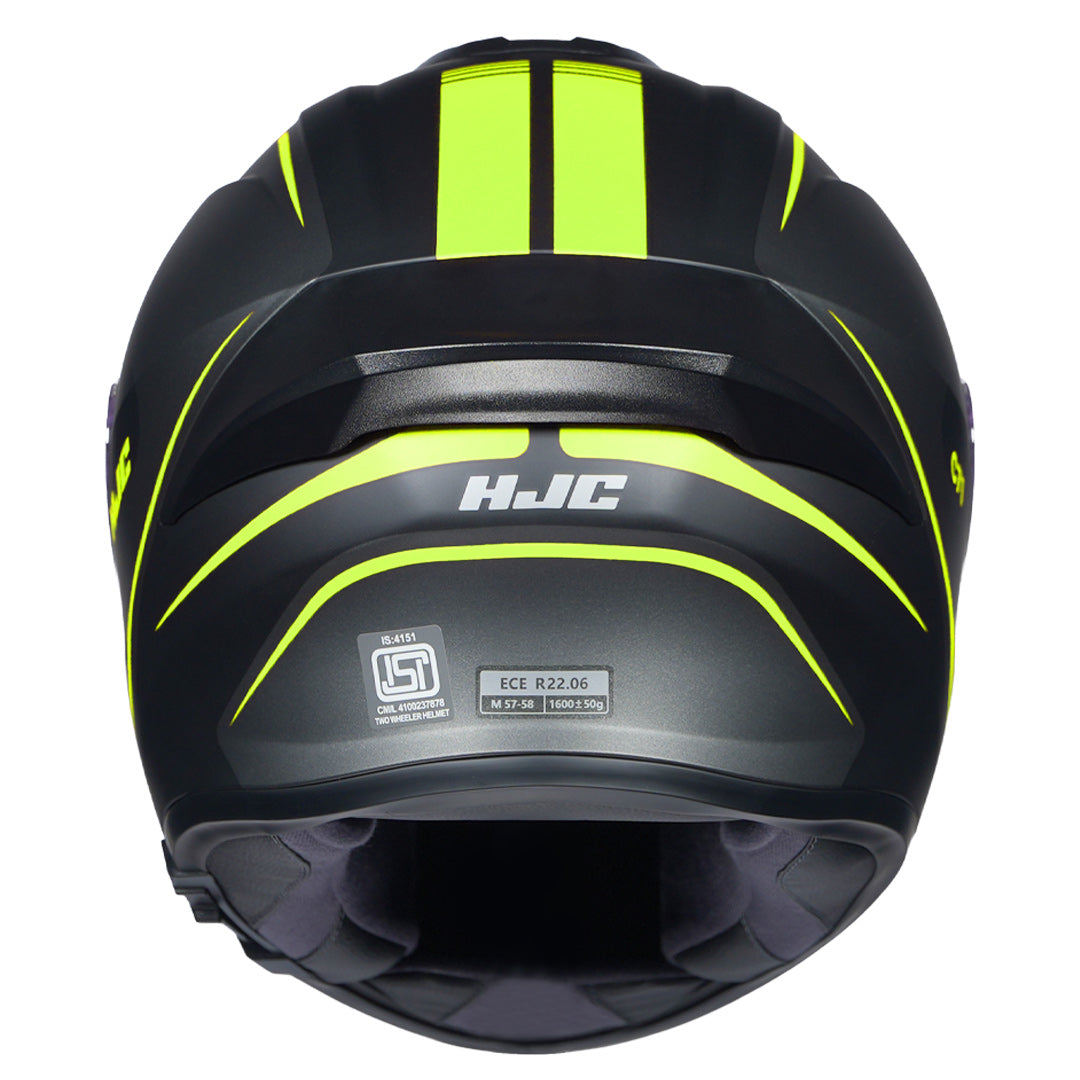 HJC C71 (C7X) Quez Helmet fluorescent yellow back