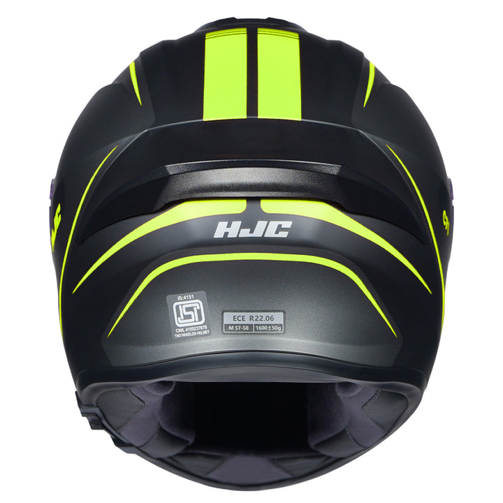 HJC C71 (C7X) Quez Helmet fluorescent yellow back