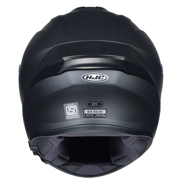 HJC C71 (C7X) Semi-Flat Black Helmet back