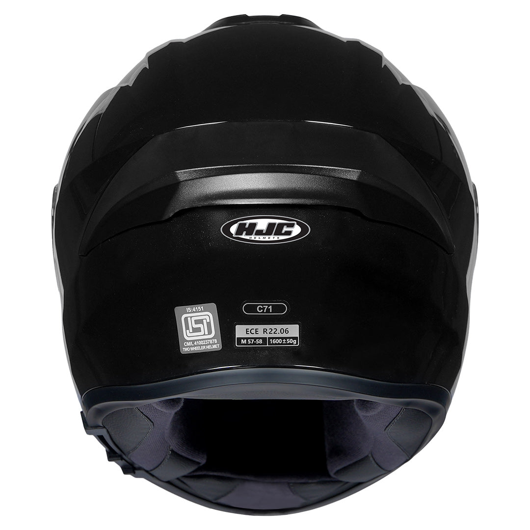 HJC C71 (C7X) Solid Metal Black Helmet back