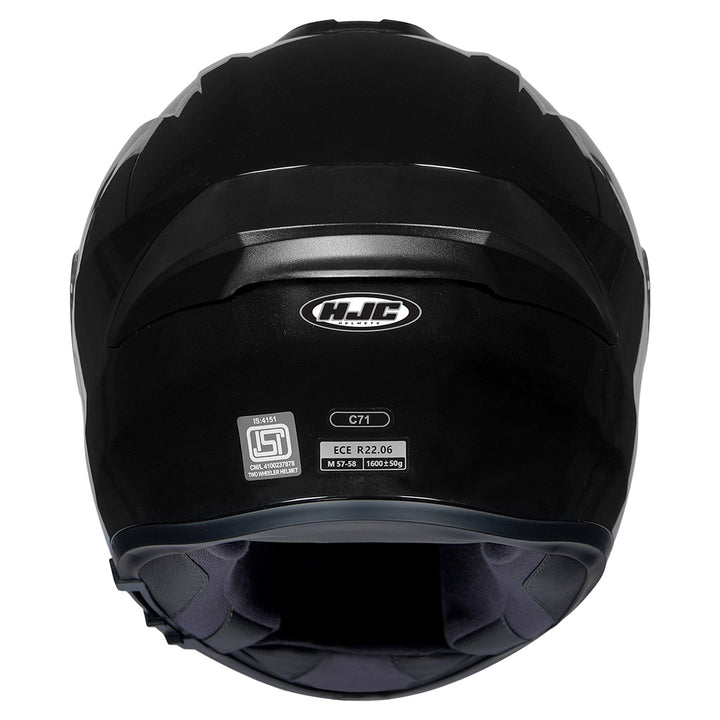HJC C71 (C7X) Solid Metal Black Helmet back