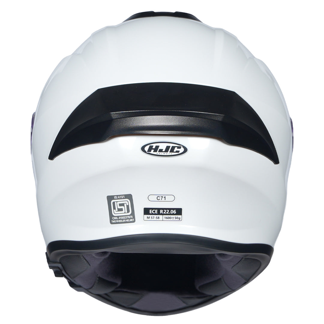 HJC C71 (C7X) Solid Pearl White Helmet back