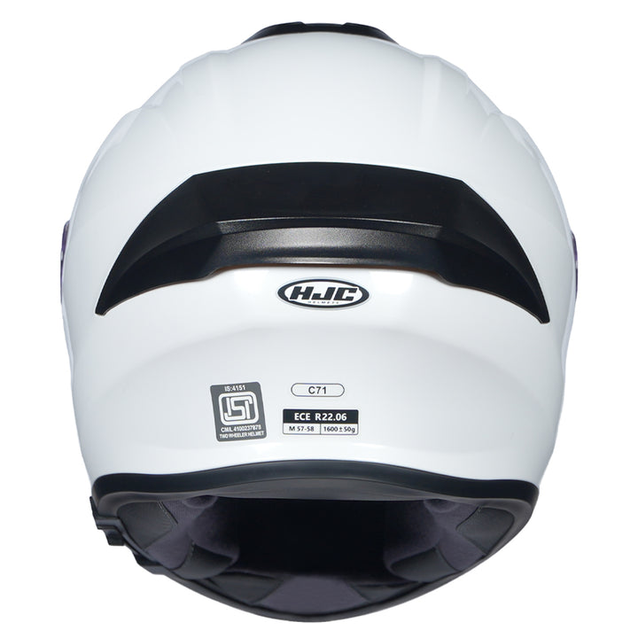 HJC C71 (C7X) Solid Pearl White Helmet back