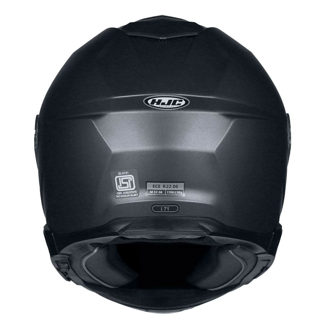 HJC I71 Semi-Flat Black Helmet back