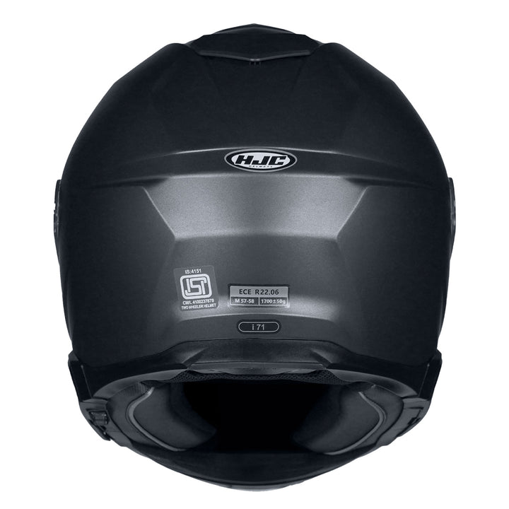 HJC I71 Semi-Flat Black Helmet back