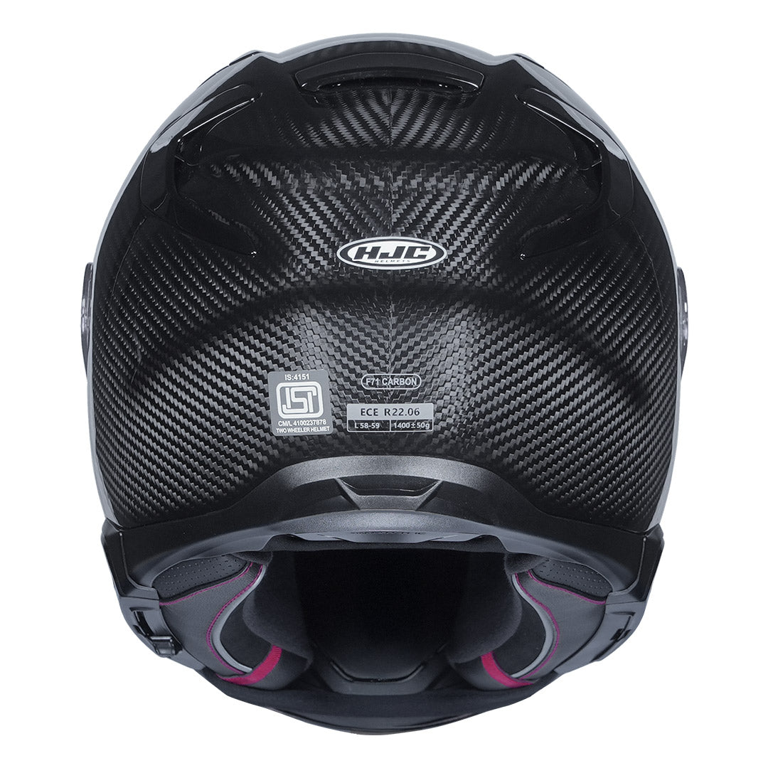 HJC F71 (F7X) Carbon Solid Helmet back