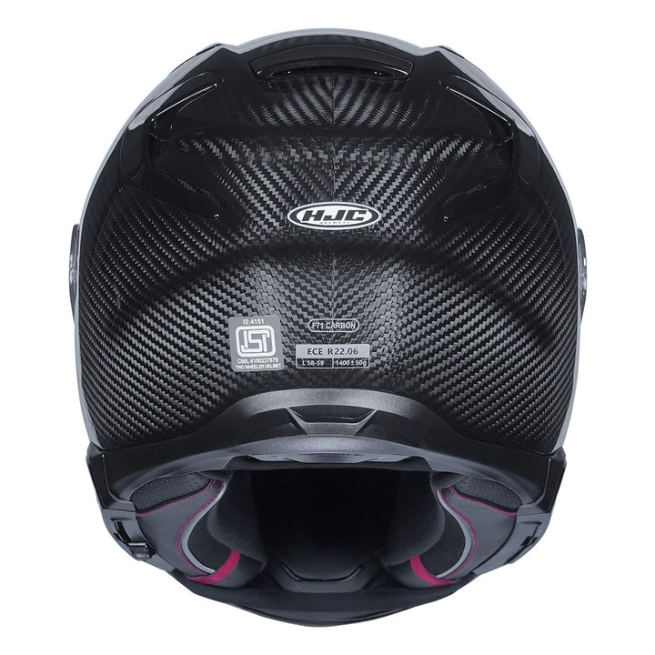 HJC F71 (F7X) Carbon Solid Helmet back