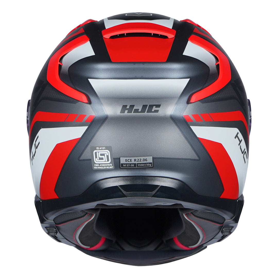 HJC F71 (F7X) Fes Helmet grey red back