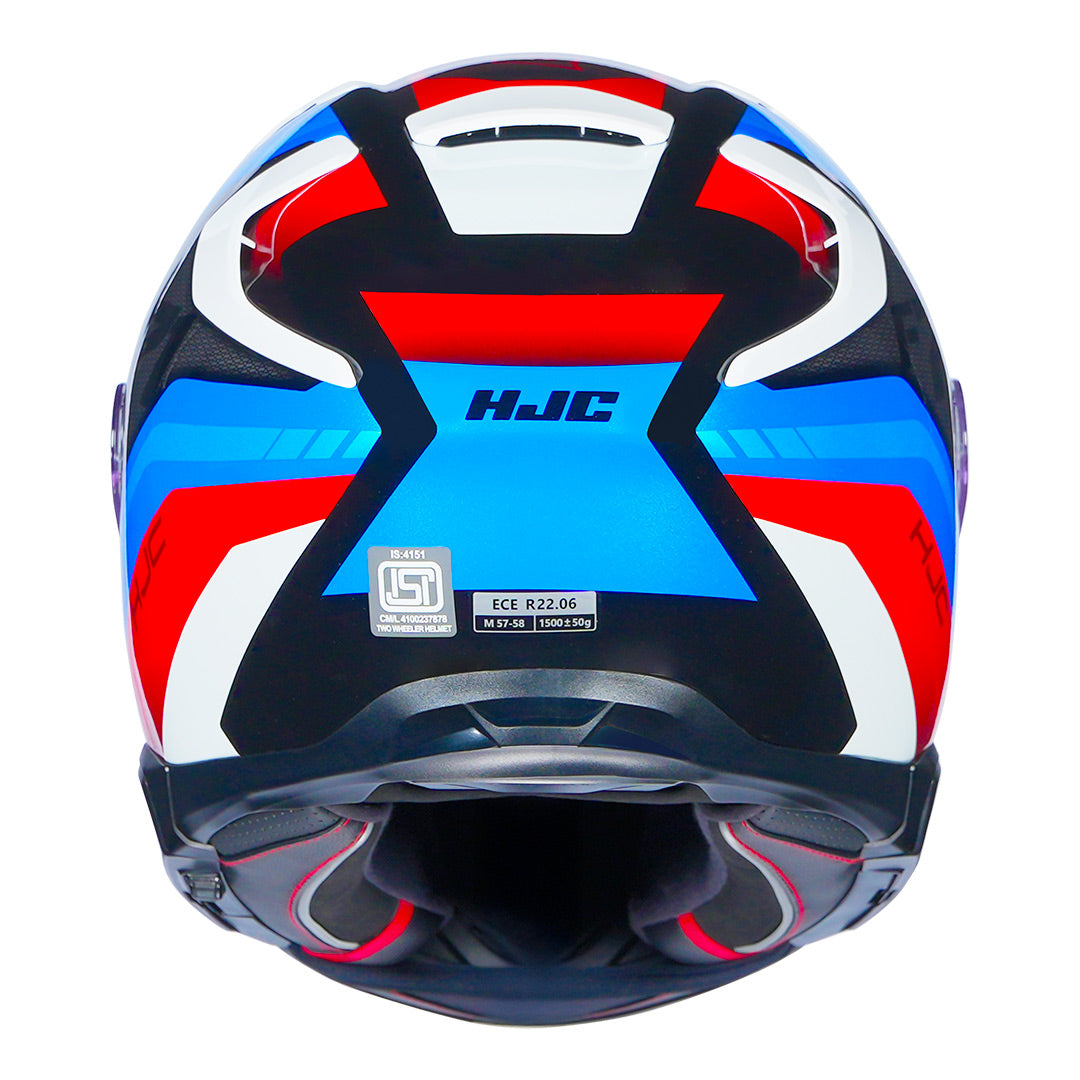 HJC F71 (F7X) Fes Helmet white blue red back