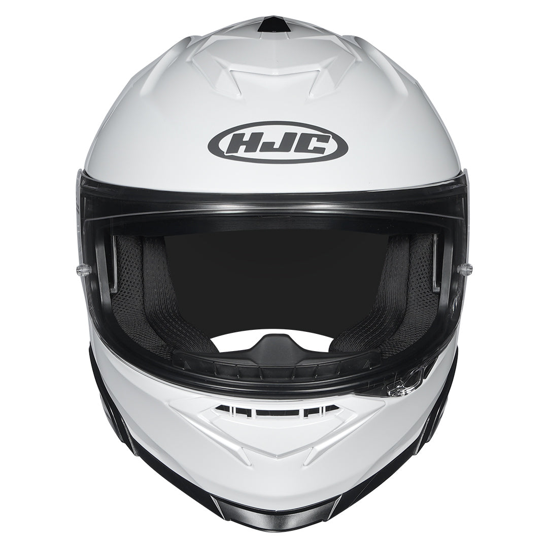 HJC I71 Solid Pearl White Helmet front