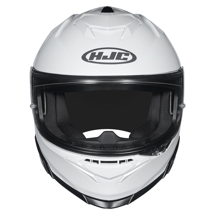 HJC I71 Solid Pearl White Helmet front