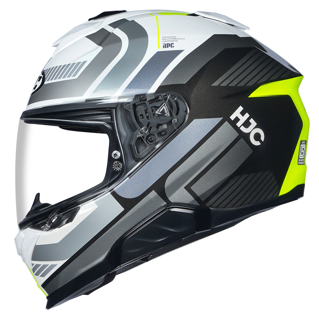 HJC I71 Viz Helmet fluorescent green side