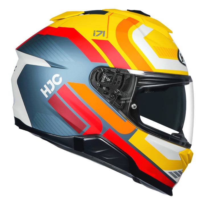 HJC I71 Viz Helmet yellow and red side