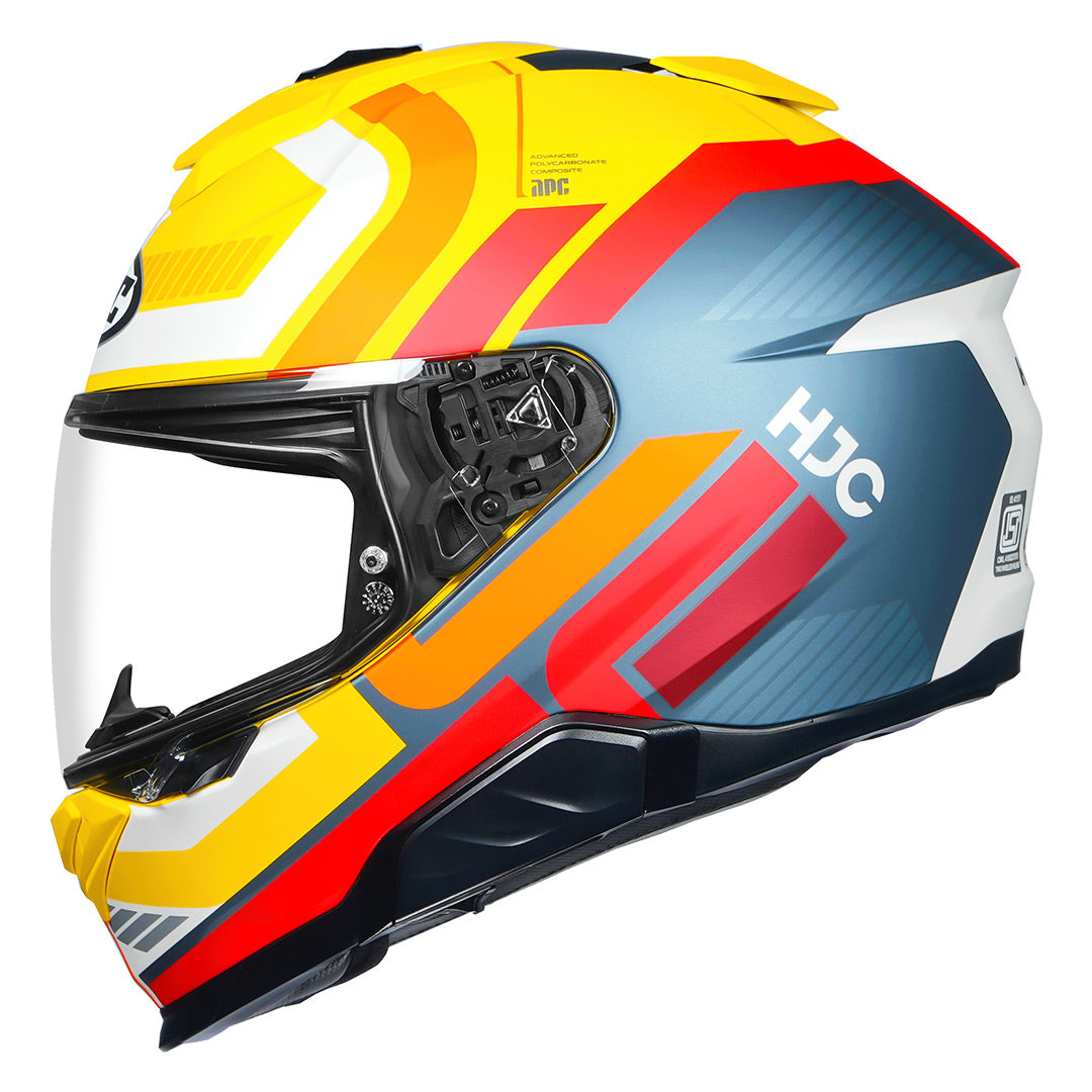HJC I71 Viz Helmet yellow and red side