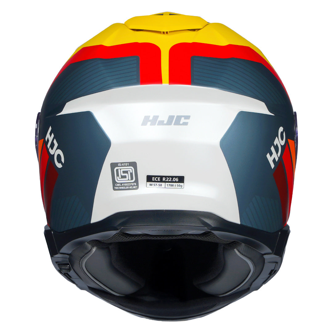HJC I71 Viz Helmet yellow and red back