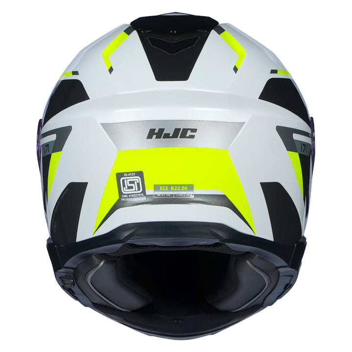HJC I71 Zest Helmet fluorescent yellow back