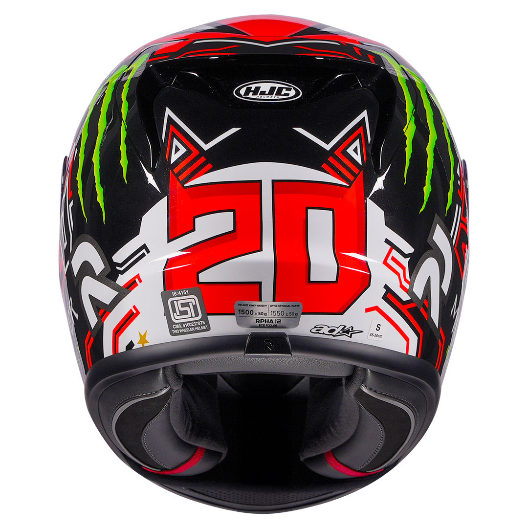HJC RPHA 12 Quartararo Replica Helmet back