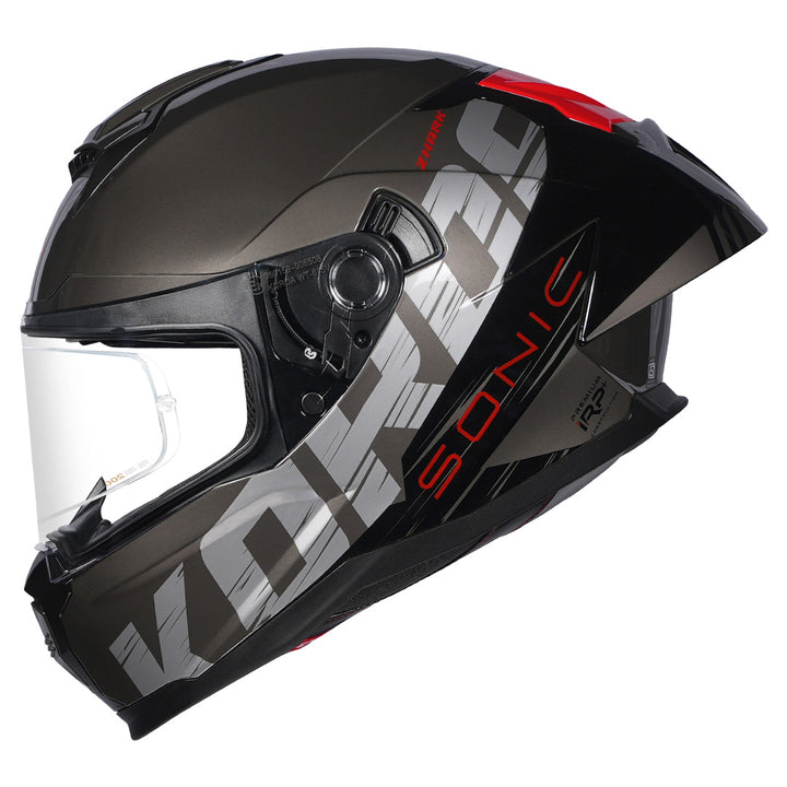 Korda Sonic Zhark Helmet grey red side