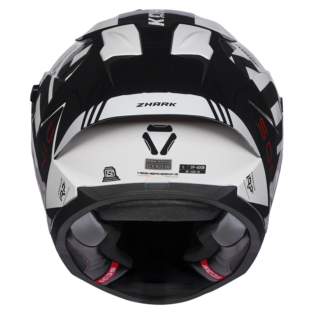 Korda Sonic Zhark Helmet white back